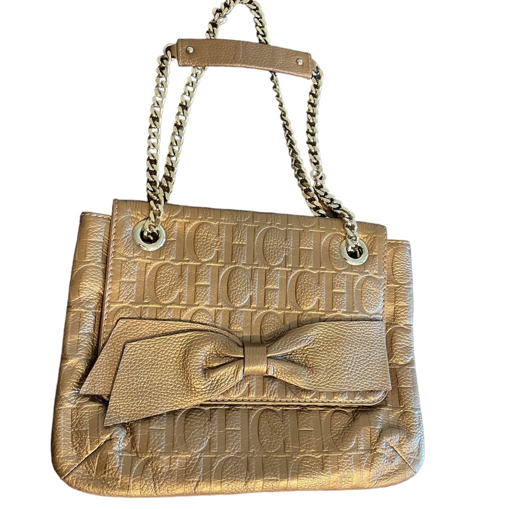 CAROLINA HERRERA monogram leather bag